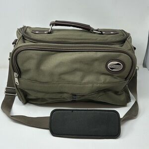 Vintage American Tourister 14”x10”x7” Luggage Carry On Duffle Bag Green Z2